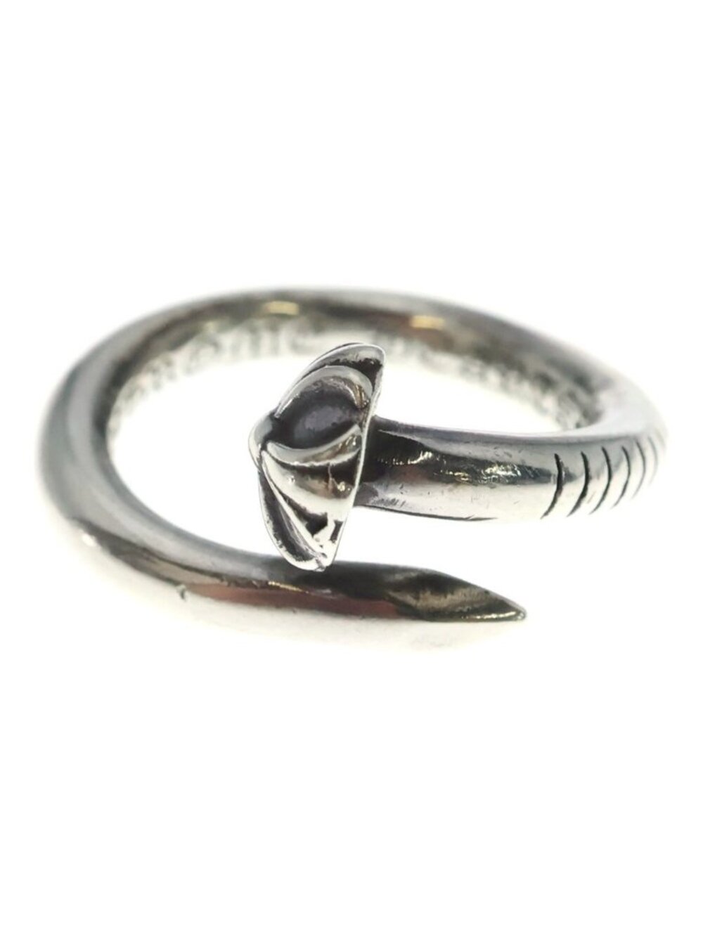 Chrome Hearts Nail Crsball Cross Ball Ring Silver
